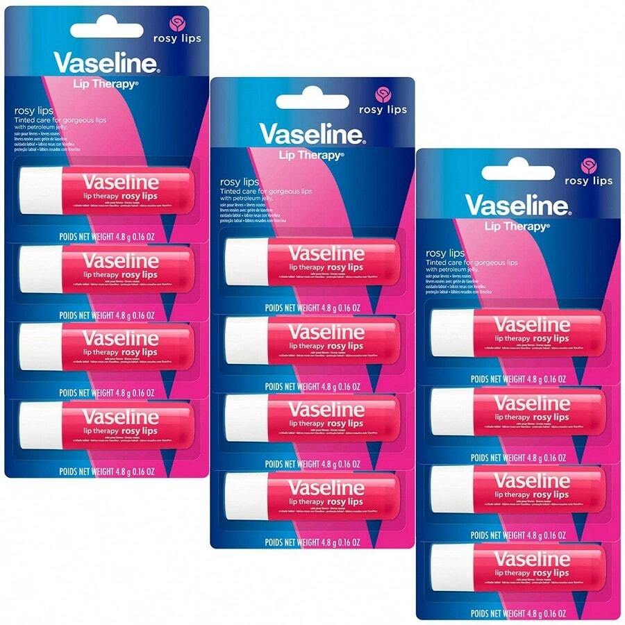 Vaseline Lip Therapy Petroleum Jelly - Rosy For Women - 0.16 Oz Lip Balm - Pack Of 12 - Trong sáng - Xem 1
