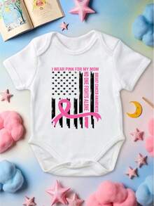 Custom American Flag Breast Cancer Awareness Kids Shirt, Unisex Personalized USA Pink Ribbon Tee With Name, Matching Supporting T-Shirt, Survivor Gift, Shirt For Fighter. CU-145 - trắng - Xem 2