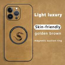 Funda magnética para teléfono con diseño de serpiente del zodiaco, confeccionada en piel sintética de oveja. Compatible con los modelos 12 a 16 Plus, Pro y Pro. Elegante y de alta calidad, ideal para regalar. - Colores mixtos 2 - Ver 3