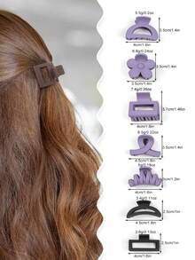 10pcs Minimalist Geometric Flower Hair Clips, Soft Autumn/Winter Vibe Hair Claw Barrettes For Girls, Student Hair Accessories For Buns, Suitable For Daily Wear, Outdoor, Travel, Commute, Work, Festivals