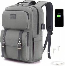 Mochila portátil, mochila de viaje, mochila Casual para hombres y mujeres, tela impermeable y duradera con bolsillo multifuncional, adecuado para viajes, negocios y así sucesivamente. - gris - Ver 14