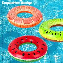 SHINDEL 4PCS Inflatable Fruit Pool Floats For Party, Fruit Swimming Rings, PVC Float Pool Tubes With 2 Fruit Shapes, Different Colors 27.5 Inch, For Summer Pool Party, Lake, Beach, Suitable For Easter Gift