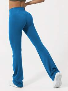 Sodalemon سراويل رياضية نسائية ذات شكل V مرفوعة للياقة البدنية والتمارين اليوغا، ذات حزام خصر متقاطع، سراويل ضيقة أو واسعة للركض والتمارين