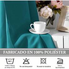 Cortinas Blackout para Recamara con Aislamiento Térmico, Cortinas para Sala 100% Poliéster Tela, Reducción de Ruido, Suave Cortinas con Bolsillo para Barra, 2 Paneles, 132 x 213.3 cm - azul pavo real - Ver 6