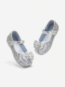 Balabala 女童蝴蝶结凉鞋 2025 春秋正装鞋 - 甜美时尚 - 煙灰銀 - 查看 4