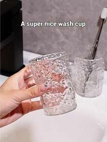 Tasse à brosse à dents au motif glaciaire de luxe léger, simple et transparente, tasse de salle de bain minimaliste, décoration de la maison, accessoires de salle de bain, ustensiles de cuisine, fournitures de salle de bain, hygiène bucco-dentaire pour la rentrée scolaire