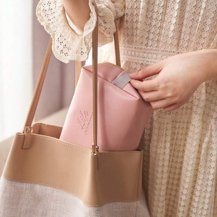 大容量防水PU皮革化妆包，便携式旅行洗漱收纳包，化妆袋，旅行洗漱化妆包，化妆间装饰 - 多色1 - 查看 11