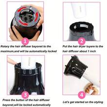 1 件可调节卷发扩散器 | 通用扩散器附件，适用于 1.45-3.14 英寸吹风机 | 细发、浓密发质、自然波浪发质、卷发、沙龙工具、母亲节礼物、生日礼物 - 彩色 - 查看 4