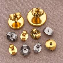 20/50pcs Stainless Steel Butterfly Safety Earrings Backs Ear Nuts Earring Backs Replacements For Studs Earrings Stoppers - Multicolor - View 4
