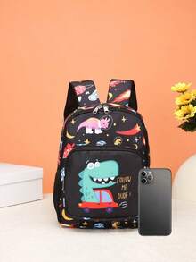 Customized Mini Backpack, Print Your Own Name Or Holiday Greetings. Create Your Exclusive Backpack. Fashionable And Casual, Multi-Functional Design, Cute Cartoon Spaceship Pattern, This Lightweight Backpack Is Ideal For Teenagers To Use In Daily Life, Outings, Travel, And Shopping. It Is The Perfect Choice For Christmas, Thanksgiving, Back To School Season, Office, Commuting, Parties, Gatherings, And Also A Great Gift For Friends. Christmas, Give It To Your Friends. - Multicolor - View 3