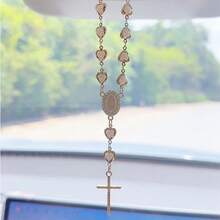 2025 Spring/ Summer New Mother'S Day Gift Women'S Bracelet Luxury And Elegant Style Classic Virgin Mary Cross Metal Pendant Baroque Imitation Pearl Decoration Love Bead Bracelet Fashionable And Unique Eye-Catching Accessories - 均碼 - 查看 10