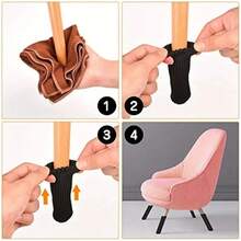 4pcs Chair Leg Socks - High Elastic Knit Design, Prevent Scratching Floors - Durable Furniture Floor Protectors, Suitable For Hardwood, Easy To Install, Fit Various Chair Leg Sizes - A - View 6