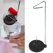坚固的便携式缝纫机线轴架，配有可拆卸厚底座 - 适合居家和旅行，兼容大多数缝纫机和线架 - 黑色單軸 - 查看 1