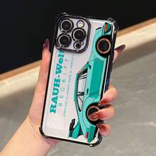4 コーナー エアバッグ電気メッキ携帯電話ケースは、17/16E/16/15/14/13/12 Pro 16 Plus/16E に適した携帯電話保護ケースで、男性と女性に適しており、シンプルな個性と落下防止保護を備えています。 - ブラック - チェックする 1