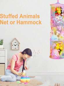 Socks Clothing Storage Net Or Hammock, 1 Piece Hanging Plush Animal Storage 3 Compartments Toy Net Hammock For Plush Animal Storage Net Material Animal Hammock Suitable For Children Girls Room When Not In Use, It Can Be Compressed And Does Not Take Up Storage Space Decoration (Suitable For Small Dolls) Bedroom, Storage Box, Home Storage, Women's White T-Shirt, Women's Black Pants, Women's Winter Clothes, Dresses,