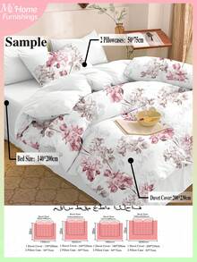 3-Piece Printed Bedding Set, 1 Duvet Cover And 2 Pillowcases, Soft And Comfortable Home Textiles, Skin-Friendly, Multiple Colors Available, Dorm Bedding For Boys And Girls, Simple And Fashionable Home Decor, Soft And Comfortable Bedroom Bedding, Fashionable Set, Machine Washable, No Filling, Back To School Bedding - White - View 3