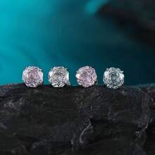 SENLANSP 1pc Luxury G23 Titanium Internally Threaded Dermal Anchor With Synthetic Opal Centered Rose, Perfect Gift, Hypoallergenic, Comfortable Wear