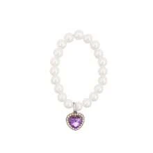 Modischer neuer Kunstperle + Wassertropfen-Strass, herzförmiger Strass-Anhänger Halskette, für LABUBU, modische Accessoires & Zubehör (ohne Plüschpuppe, nur Accessoires)