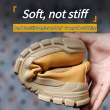 Lightweight High-Top Steel Toe Work Shoes, Anti-Static Labor Protection Boots, Warehouse Logistics, Convenient Pull-On And Lace-Free -Men Shoes For Work - Màu vàng - Xem 2