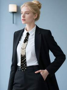1 pieza Corbata de lujo premium para mujer, corbata de cuello totalmente hecha a mano con cuentas y cremallera, diseño versátil y lujoso adecuado para primavera, verano, otoño e invierno para vestir, para decoración navideña - Multicolor - Ver 8