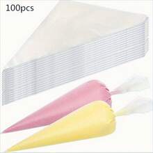 100/200pcs One-Time Triangle Frosting Bag-For Cake Decoration, Biscuits, Cupcakes And DIY Dessert Essentials, Kitchen And Restaurant Necessities