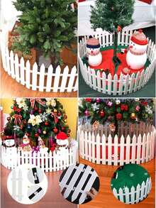 20pcs/Set 12-Inch Christmas Tree Gate, Kids & Pets Fence Barrier, Party Garden Home Decor Small White Plastic Fence Panels - Lightweight, Durable And Easy To Clean Fence For Indoor/Outdoor Garden, Flower Beds, Vegetable Patches, And Christmas Decor - Multifunctional Garden And Home Decoration, Outdoor Fencing