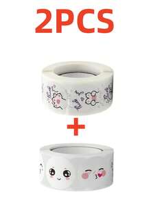 500张/卷 可爱搞笑8种表情玩具笑脸贴纸 老师和孩子奖励标签封口贴 - 白色 - 查看 13