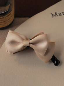 1pc Plain Polyester Fiber Minimalist Fashion Bow Banana Hair Clip Barrette, Suitable For Daily Use ,Hair Accessory ,School Accessories, Claw Clips, Clips For Hair, Hair Slide, Hair Claws, School Stuff, Elegant, College, Bows, Cute, Classy, Winter Outfit Women, Hair Accerssories - Multicolor - View 11