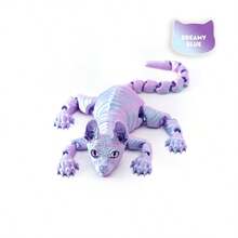 1pc 3D Printed Hairless Siamese Cat Figurine Toy, Animal Model Craft, Gift For Birthday, Holiday, Halloween, Christmas,