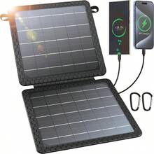 10W Solar Charger, IP65 Waterproof, Foldable With Dual USB Outputs (5V/2A Max) Compatible With IPhone, IPad, Sasung, And More. Ideal For Outdoor Use.