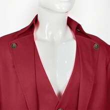 Mens Pirate Coat Steampunk Jacket Tailcoat Renaissance Jacket Halloween Hatter Costume - Red - View 4