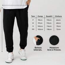 Calça Jogger Moletom Masculina Premium - Bolsos Laterais - Conforto e Estilo, Casual e Esportivo - Mescla - Visão 8