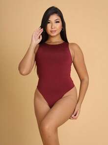 Bori Women's Bodysuit Kit, Bory Tank Top, Versatile, Casual, Closed Back, Second Skin, Basic, Stylish, Various Colors - 黑白 - 查看 2