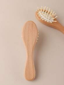 Customized Baby Shower Gift Set Natural Beechwood Flat Comb Set With Wool Brush & Massage Cushion - Personalized Name & Animal Designs For Hair Care & Scalp Health,Christmas Gift Supplies