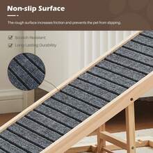 TUKAILAi Dog Ramp For Bed Height Adjustable Folding Pet Ramp With Non-Slip Rug Surface Portable Wooden Dog Steps Stairs For Small Large Animals For Sofa Couch - Apricot - View 3