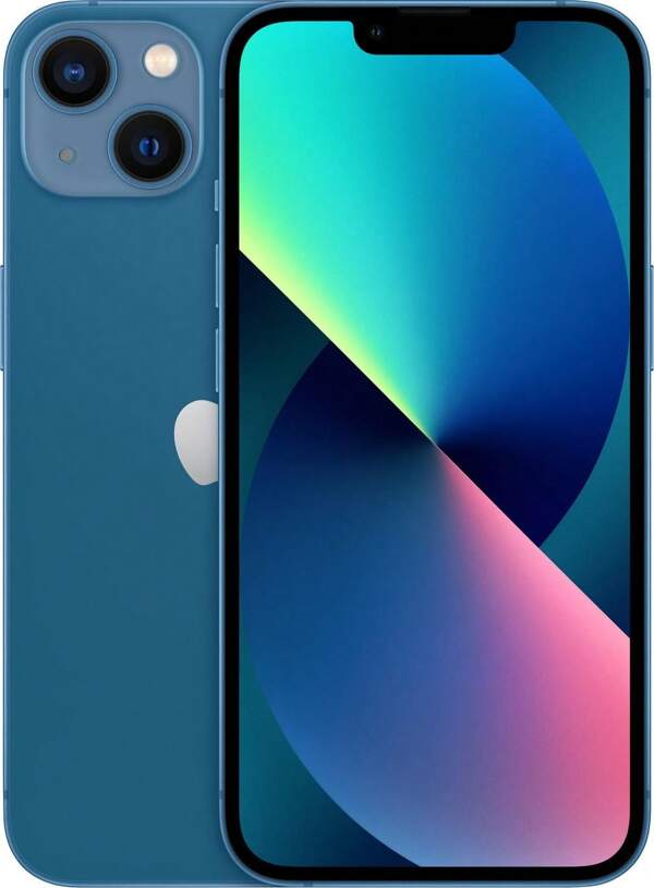Apple هاتف محمول iPhone 13 مستعمل، شاشة 6.1 بوصة، شريحة A15، إطار معدني