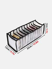 1pc Grey/Black/Beige Transparent Nylon Mesh 11-Grid Underwear Socks Storage Box, Minimalist Fabric Foldable Organizer For Socks, Underwear, Clothes - Space-Saving Compartment Organizer, Suitable For Home, Bedroom, Dorm - Black - View 13