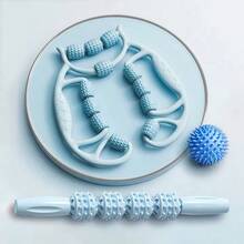 1 件滚轮按摩器、腿部揉捏和放松设备，带 PP 滚轮、瑜伽滚轮，用于大腿肌肉放松健身器材健身房配件、运动、健身房、家庭锻炼、按摩器、按摩瑜伽训练设备 U 型普拉提肌肉放松滚轮