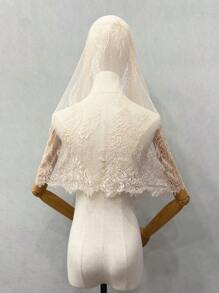 Bridal Lace White Shawl Head Veil For Muslin/ Wedding, Latin Black Head Veil Halloween Fall Clothes For Women