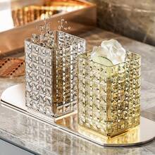 1/2/4个装透明塑料化妆品收纳盒，大容量化妆刷架，桌面收纳盒，可存放口红、眼线笔、文具、化妆品，适用于浴室、卧室、宿舍、办公室 - 彩色 - 查看 3