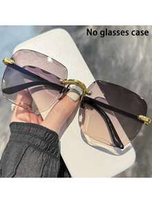 4pcs Square Rimless Women's Fashion Eyewear Ladies Men's Spring/Summer Fashion Eyewear Holiday Beach Travel (Eyewear Case Not Included) - Multicolor - View 4
