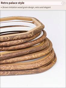 3 قطع/4 قطع أطواق تطريز خشبية بنية داكنة بطراز رجعي، أطواق تطريز DIY بطراز عتيق، أطواق غرزة متقاطعة، أطواق تطريز، أطواق لتعليق أحلام الريح، مصنوعة من ABS وPVC متين، مع خطافات معدنية برونزية للتعليق، يمكن استخدامها كديكور للحقائب والملابس والهواتف والمفاتيح، ديكور هالوين وعيد الميلاد، ديكور المكتب والسرير، تعليق السيارة، تشمل 16 إبرة تطريز للخياطة والاستخدام المنزلي