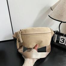 Fashionable Nylon Crossbody Bag, Solid Color Shoulder Bag, Women's Casual Sports Crossbody Bag