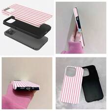 1 Unique 360 ° White And Pink Stripe Printed Phone Case - Cute And Minimalist 2-In-1 Design, Drop-Proof And Shock-Proof Full Coverage, Compatible With IPhone 16 Pro Max/16 Pro/16 Plus/16/15/14/13/12/11. Stylish And Cute - Ideal For Holiday Gifts - Sọc hồng và trắng - Xem 8