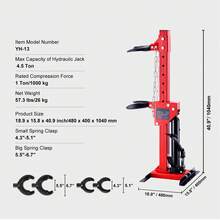 Strut Spring Compressor, 4.5 Ton/9920 LBS Hydraulic Jack Capacity, 1 Ton Rated Compression Force, Auto Strut Coil Spring Compressor Tool, Hydraulic Spring Compressor For Strut Spring Removing - Red - View 7