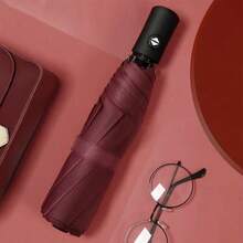 1 件全自动 24 骨防风紧凑型折叠雨伞，遮阳防雨两用，加强型多功能旅行伞