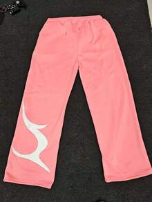 Fashion Street Style Loose Fit Track Pants For Women | Casual Drawstring Waist Sweatpants | Perfect For Graduation, Back To School Outfits, And Teacher Attire