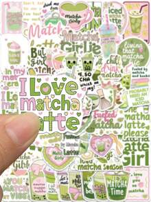 50/250 件卡通抹茶女孩贴纸适用于手机笔记本电脑剪贴簿滑板吉他 DIY 涂鸦美学贴纸儿童创意礼物 - 彩色 - 查看 4