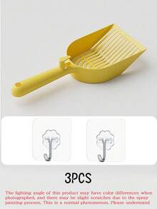 3PCS Striped Pattern Cat Litter Scoop+2 Hooks, Hollowed Out Scoop Handle Surface Smooth And Non Stick, Easy To Clean With A Single Rinse, Multifunctional Large Cat Litter Scoop, Exquisite Cat Litter Scoop, Easy To Hang, Suitable For Christmas And Other Holiday Gifts Material: PP