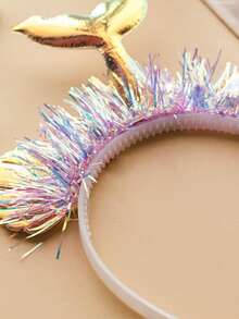 1pc Mermaid Mesh Flower Animal Design Hair Band For Party - Purple - View 8